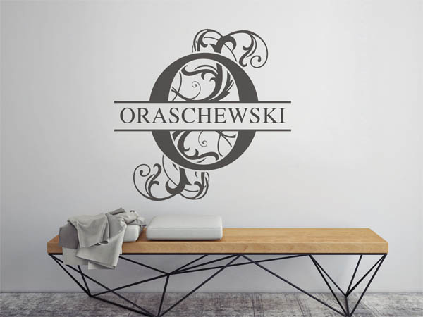 Wandtattoo verschnörkeltes O mit Oraschewski