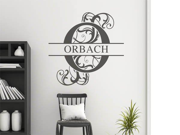Wandtattoo verschnörkeltes O mit Orbach