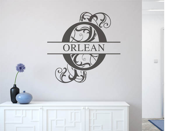 Wandtattoo verschnörkeltes O mit Orlean