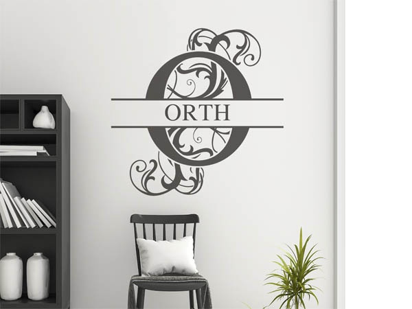 Wandtattoo verschnörkeltes O mit Orth