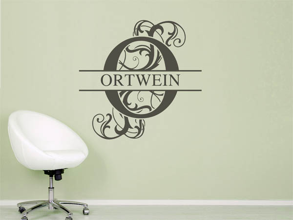Wandtattoo verschnörkeltes O mit Ortwein