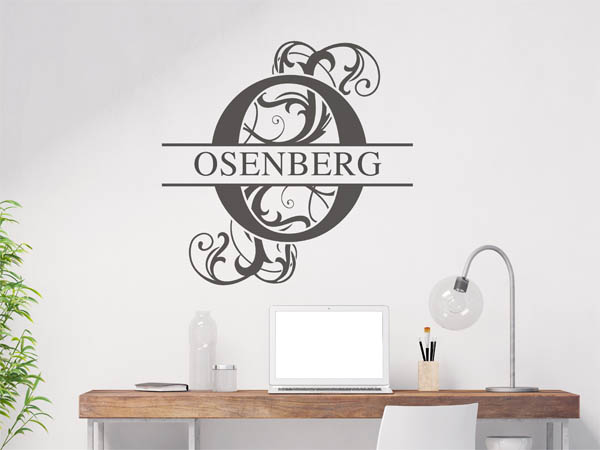 Wandtattoo verschnörkeltes O mit Osenberg