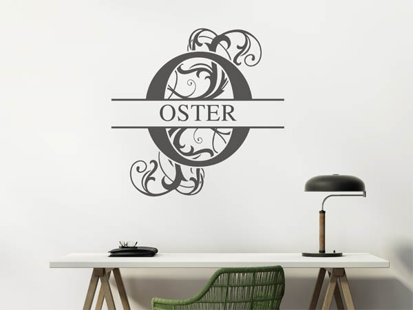 Wandtattoo verschnörkeltes O mit Oster