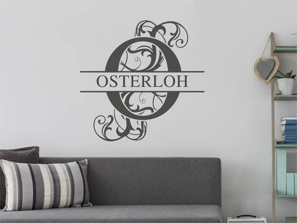 Wandtattoo verschnörkeltes O mit Osterloh