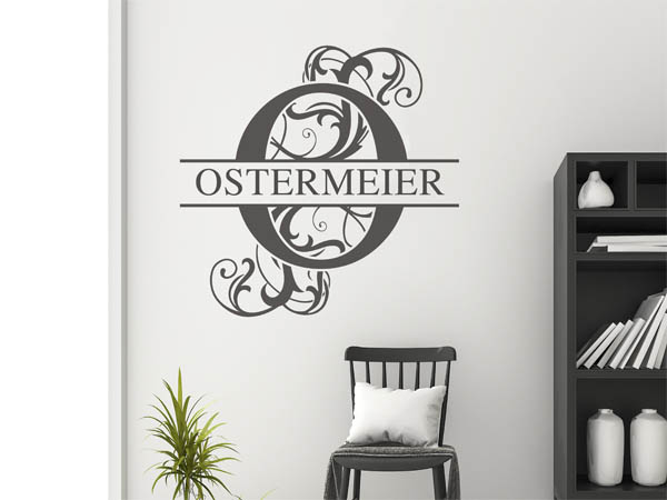 Wandtattoo verschnörkeltes O mit Ostermeier