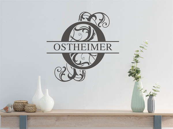 Wandtattoo verschnörkeltes O mit Ostheimer