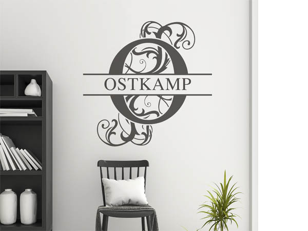 Wandtattoo verschnörkeltes O mit Ostkamp