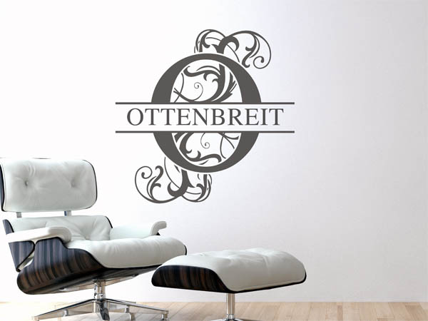 Wandtattoo verschnörkeltes O mit Ottenbreit