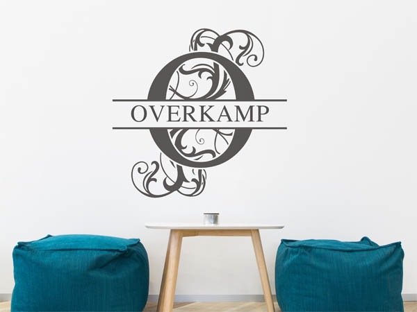 Wandtattoo verschnörkeltes O mit Overkamp