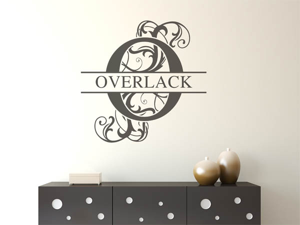 Wandtattoo verschnörkeltes O mit Overlack