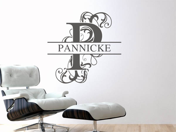 Wandtattoo verschnörkeltes P mit Pannicke