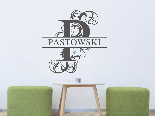 Wandtattoo verschnörkeltes P mit Pastowski