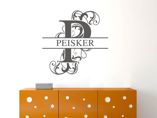Wandtattoo verschnörkeltes P mit Peisker
