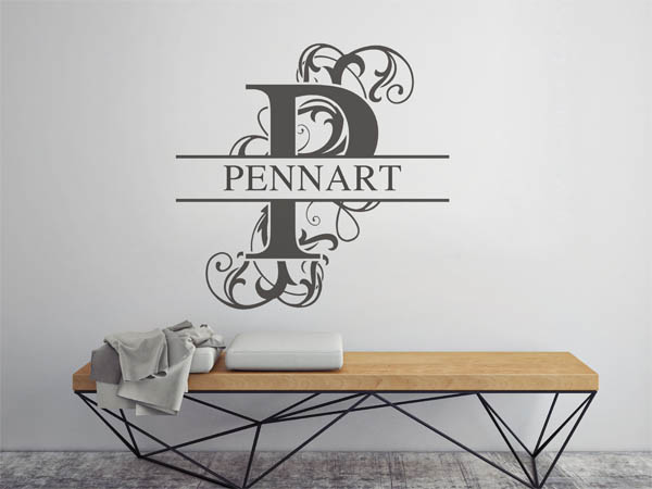 Wandtattoo verschnörkeltes P mit Pennart