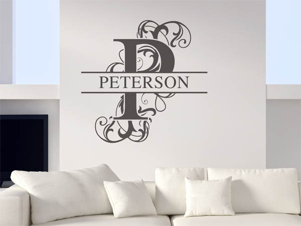 Wandtattoo verschnörkeltes P mit Peterson