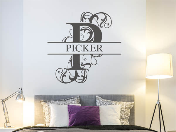 Wandtattoo verschnörkeltes P mit Picker