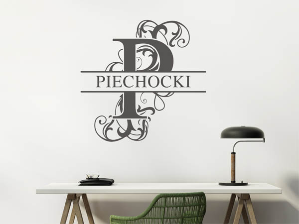 Wandtattoo verschnörkeltes P mit Piechocki