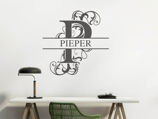 Wandtattoo verschnörkeltes P mit Pieper