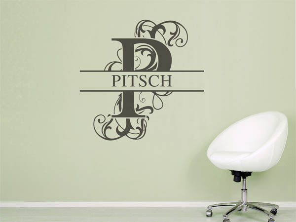 Wandtattoo verschnörkeltes P mit Pitsch