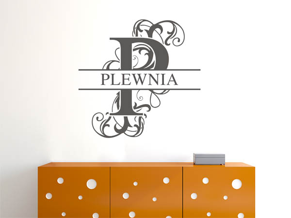 Wandtattoo verschnörkeltes P mit Plewnia