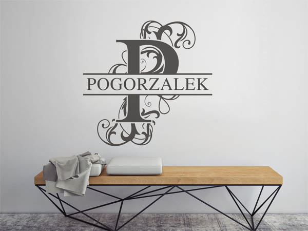 Wandtattoo verschnörkeltes P mit Pogorzalek