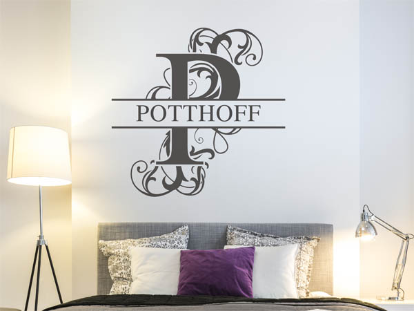 Wandtattoo verschnörkeltes P mit Potthoff