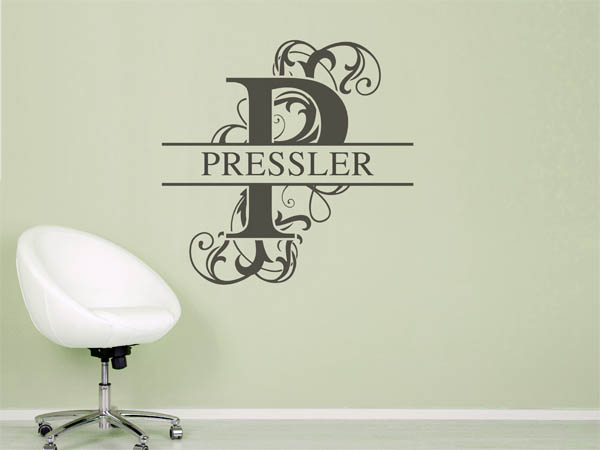 Wandtattoo verschnörkeltes P mit Pressler