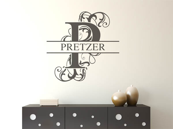 Wandtattoo verschnörkeltes P mit Pretzer