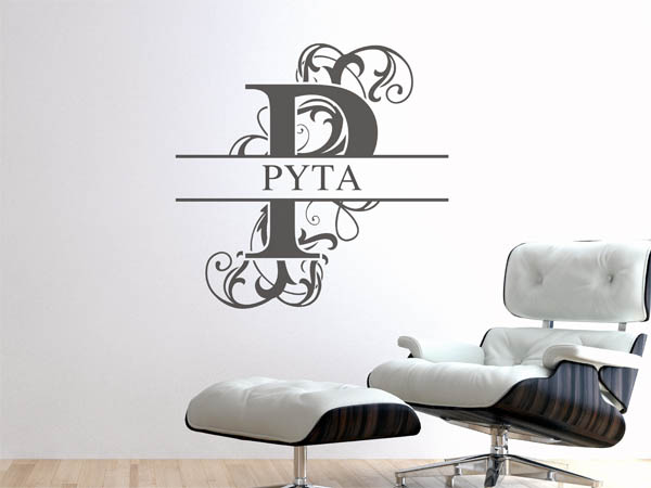 Wandtattoo verschnörkeltes P mit Pyta