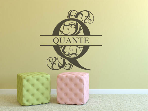 Wandtattoo verschnörkeltes Q mit Quante