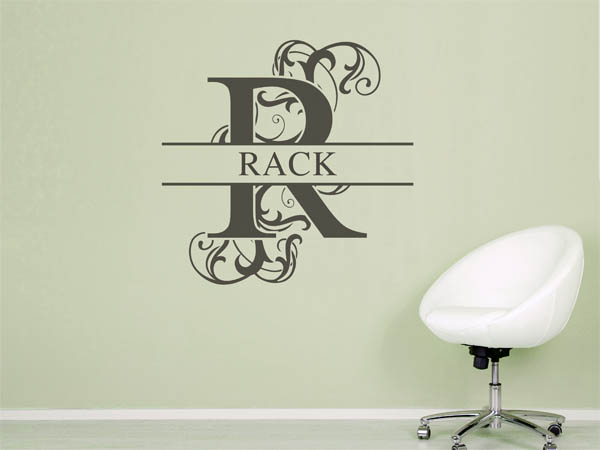 Wandtattoo verschnörkeltes R mit Rack