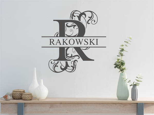 Wandtattoo verschnörkeltes R mit Rakowski