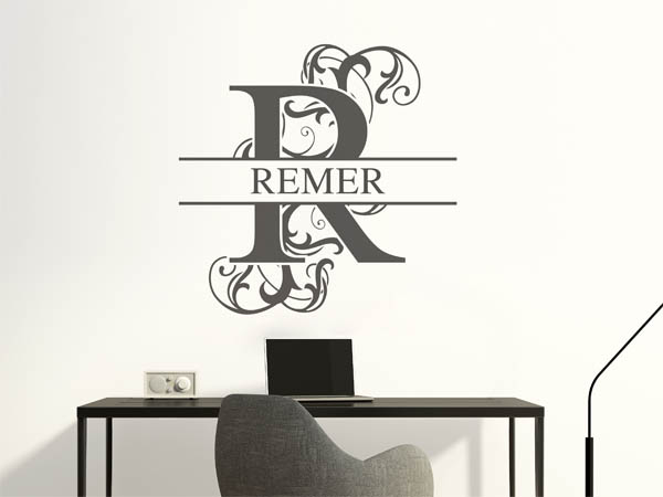 Wandtattoo verschnörkeltes R mit Remer