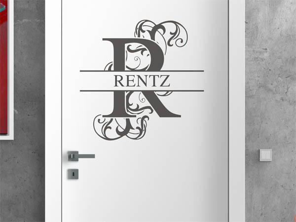 Wandtattoo verschnörkeltes R mit Rentz