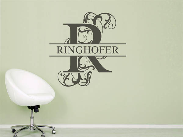 Wandtattoo verschnörkeltes R mit Ringhofer