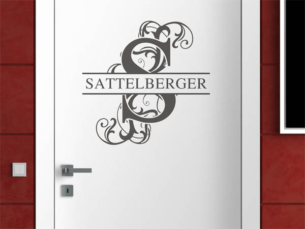 Wandtattoo verschnörkeltes S mit Sattelberger