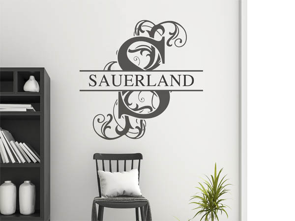 Wandtattoo verschnörkeltes S mit Sauerland