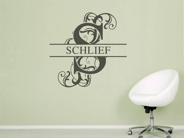 Wandtattoo verschnörkeltes S mit Schlief