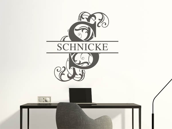 Wandtattoo verschnörkeltes S mit Schnicke