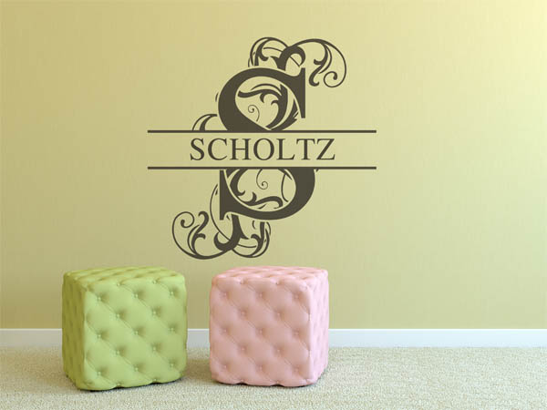 Wandtattoo verschnörkeltes S mit Scholtz