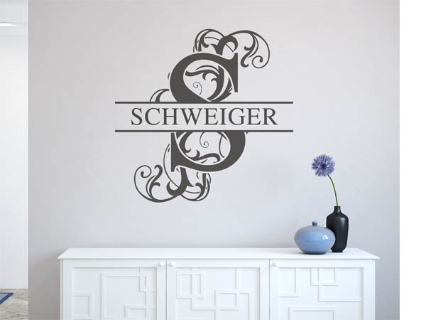 Wandtattoo verschnörkeltes S mit Schweiger