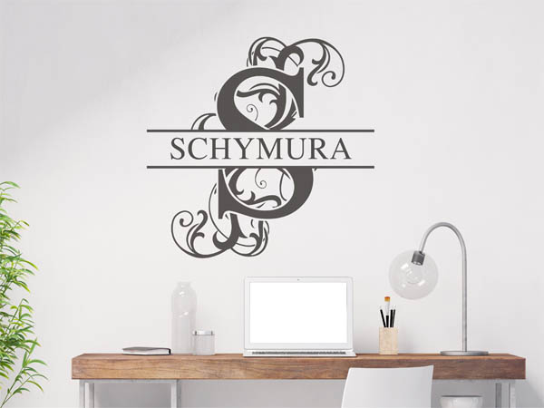 Wandtattoo verschnörkeltes S mit Schymura