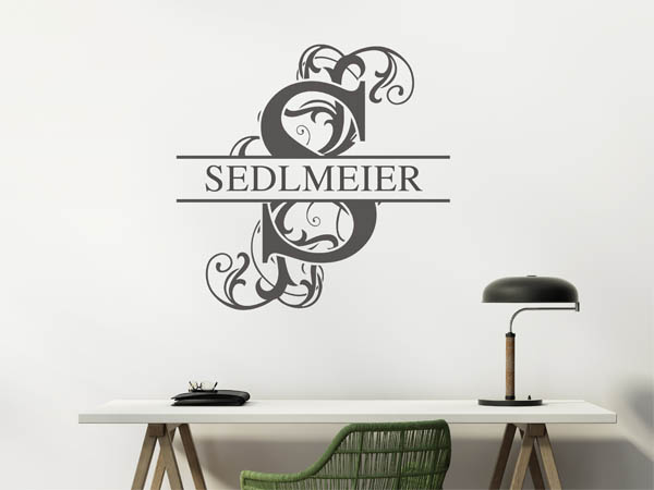 Wandtattoo verschnörkeltes S mit Sedlmeier