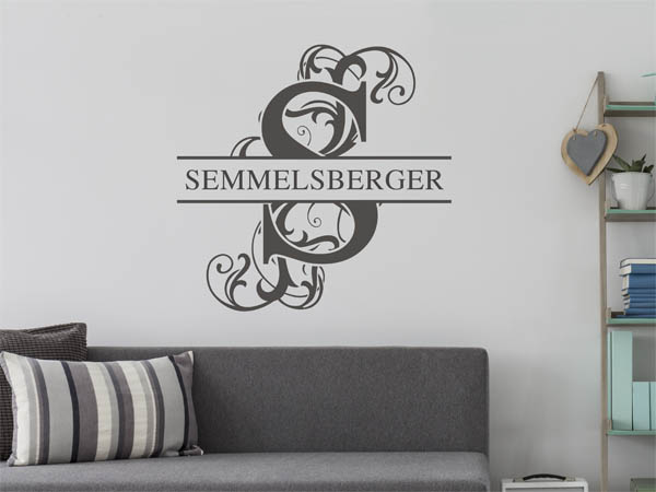 Wandtattoo verschnörkeltes S mit Semmelsberger