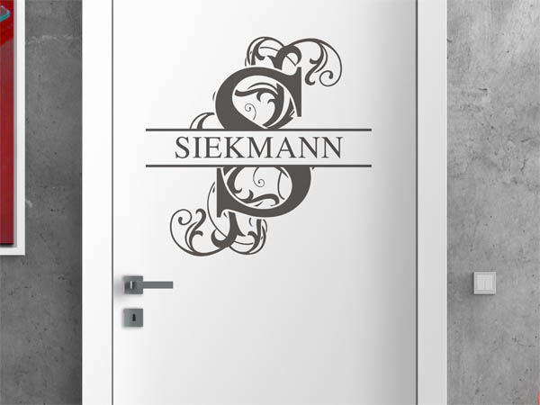 Wandtattoo verschnörkeltes S mit Siekmann
