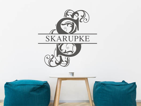 Wandtattoo verschnörkeltes S mit Skarupke