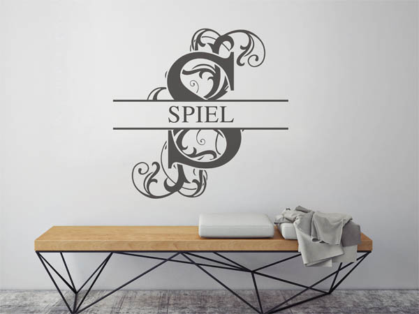 Wandtattoo verschnörkeltes S mit Spiel
