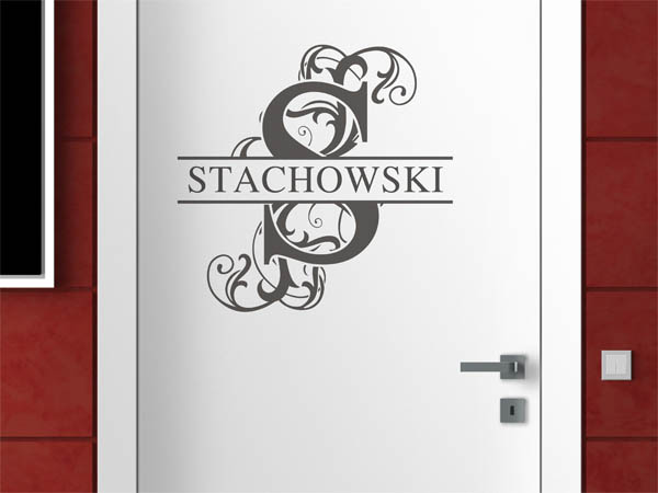 Wandtattoo verschnörkeltes S mit Stachowski