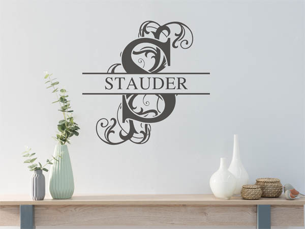 Wandtattoo verschnörkeltes S mit Stauder