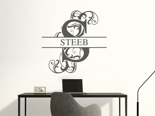 Wandtattoo verschnörkeltes S mit Steeb